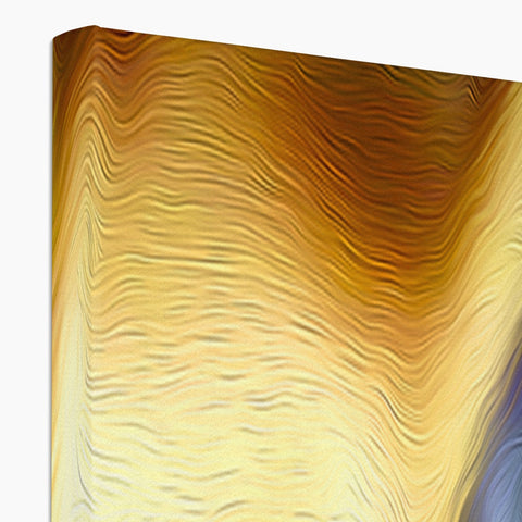 Turquoise Gold Curtain Canvas